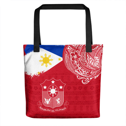 Philippines Filipino Tote Bag Polynesian Flag With Coat Of Arm