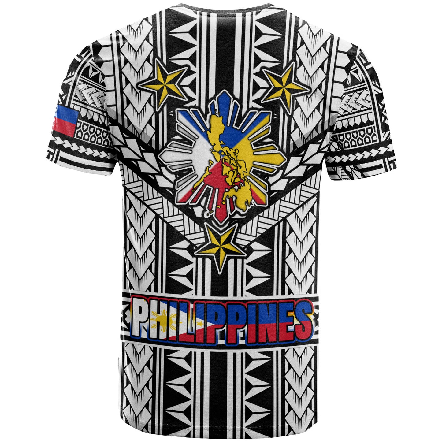 Philippines T-Shirt - Filipino Sun And Stars Tribal Tattoo Patterns Style
