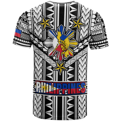 Philippines T-Shirt - Filipino Sun And Stars Tribal Tattoo Patterns Style