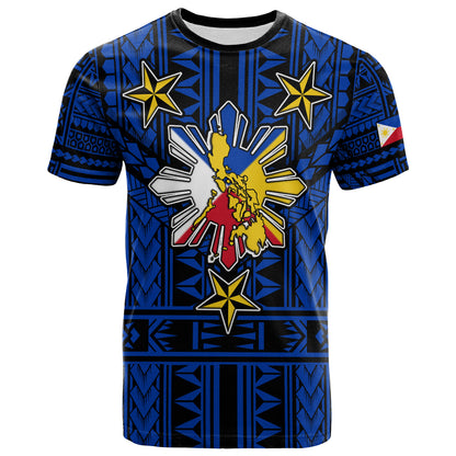 Philippines T-Shirt - Filipino Sun And Stars Tribal Tattoo Patterns Style