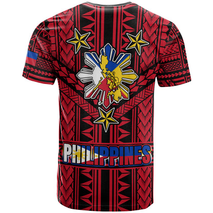 Philippines T-Shirt - Filipino Sun And Stars Tribal Tattoo Patterns Style