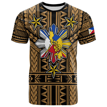 Philippines T-Shirt - Filipino Sun And Stars Tribal Tattoo Patterns Style