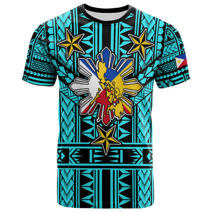 Philippines T-Shirt - Filipino Sun And Stars Tribal Tattoo Patterns Style