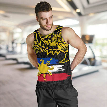 Philippines Filipinos Tank Top Tribal Polynesian Grunge Flag