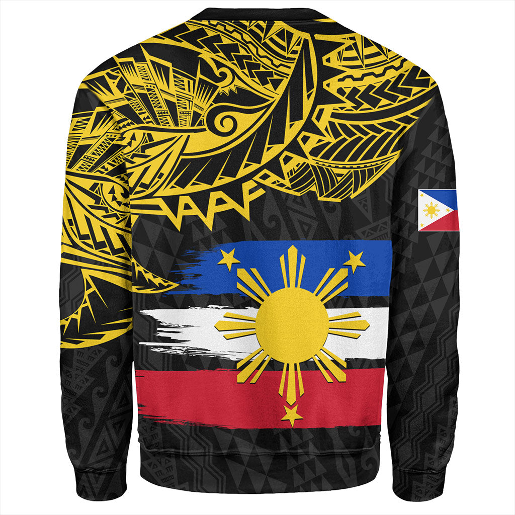 Philippines Filipinos Sweatshirt Tribal Polynesian Grunge Flag