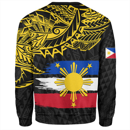 Philippines Filipinos Sweatshirt Tribal Polynesian Grunge Flag