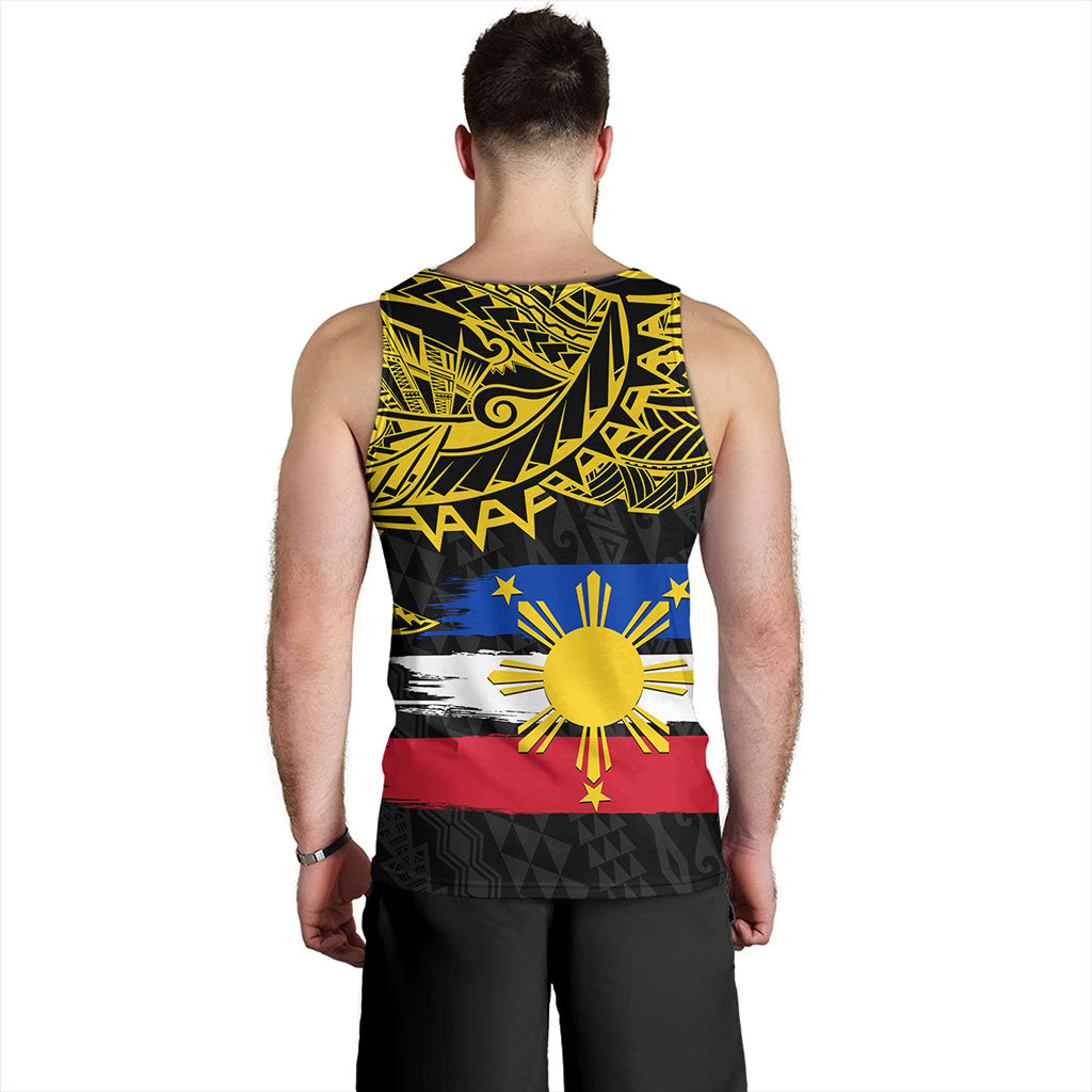 Philippines Filipinos Tank Top Tribal Polynesian Grunge Flag