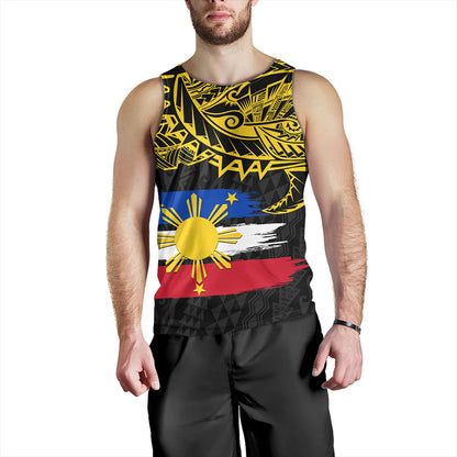 Philippines Filipinos Tank Top Tribal Polynesian Grunge Flag