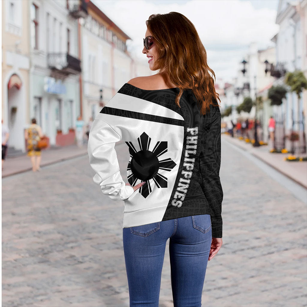 Philippines Filipinos Off Shoulder Sweatshirt Tribal Spring Style