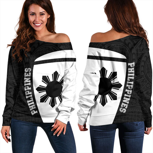 Philippines Filipinos Off Shoulder Sweatshirt Tribal Spring Style