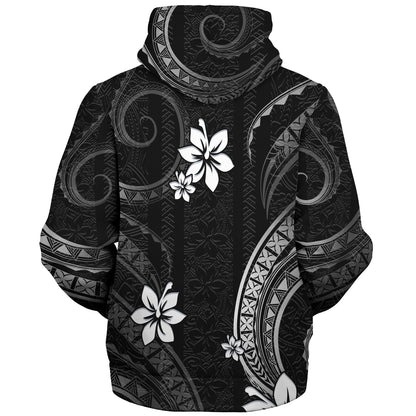 Philippines Filipinos Sherpa Hoodie Philippines White Hibiscus Flowers Tribal Pattern