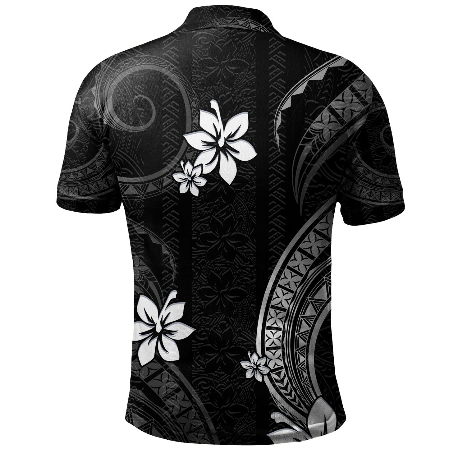Philippines Filipinos Polo Shirt Philippines White Hibiscus Flowers Tribal Pattern