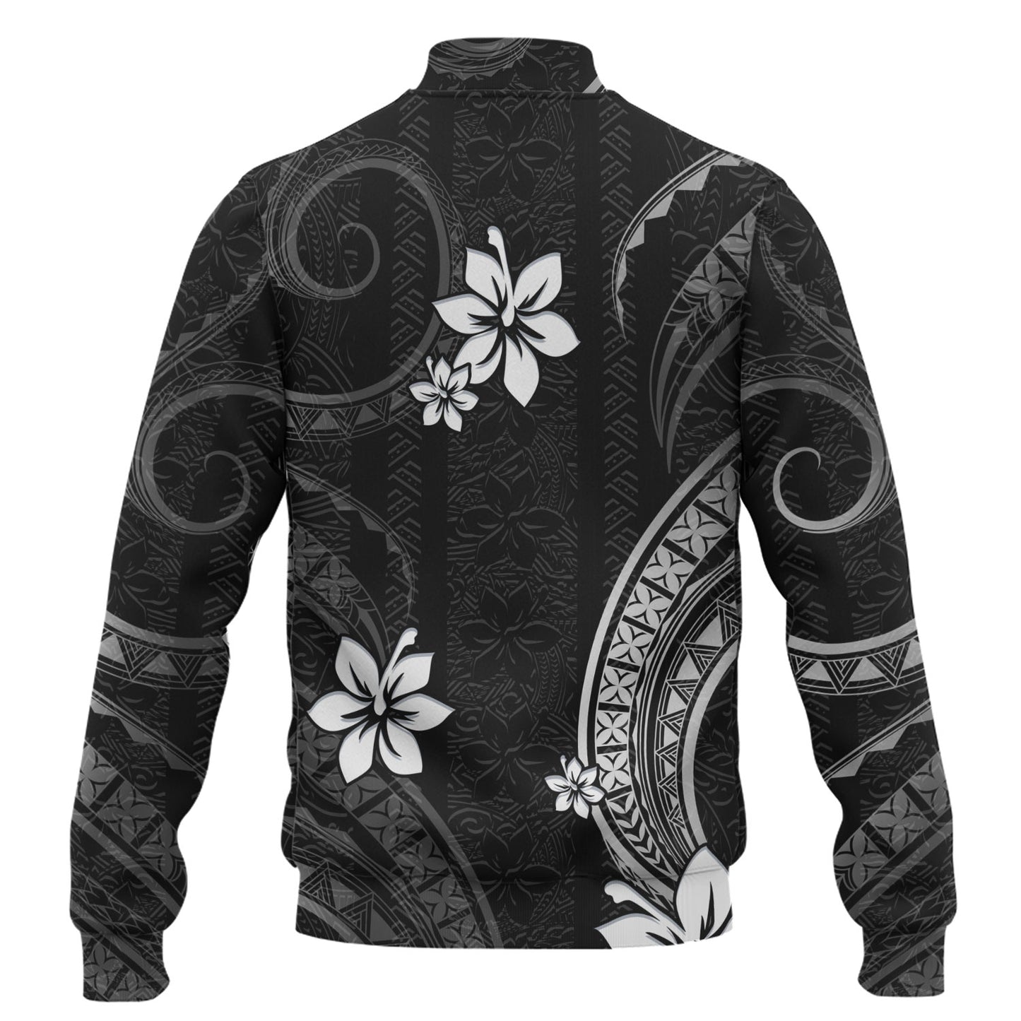 Philippines Filipinos Baseball Jacket Philippines White Hibiscus Flowers Tribal Pattern
