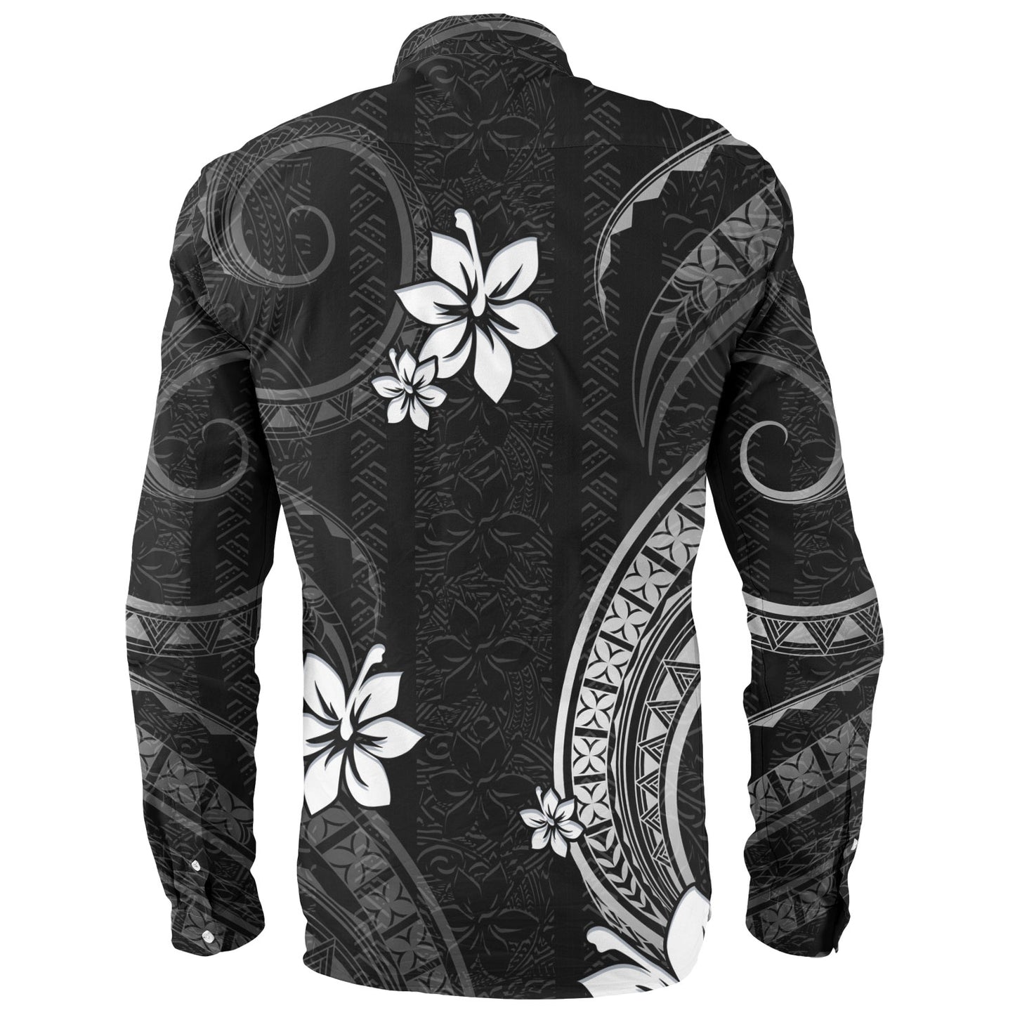 Philippines Filipinos Long Sleeve Shirt Philippines White Hibiscus Flowers Tribal Pattern
