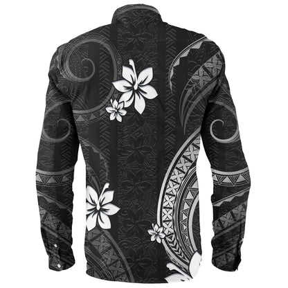 Philippines Filipinos Long Sleeve Shirt Philippines White Hibiscus Flowers Tribal Pattern