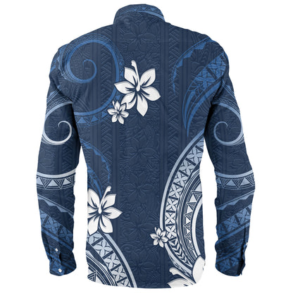 Philippines Filipinos Long Sleeve Shirt Philippines White Hibiscus Flowers Tribal Pattern