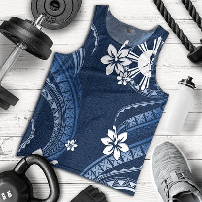 Philippines Filipinos Tank Top Philippines White Hibiscus Flowers Tribal Pattern