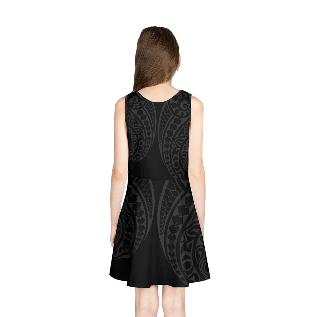 The Philippines Girls Sleeveless Sundress Kakau Style Grey