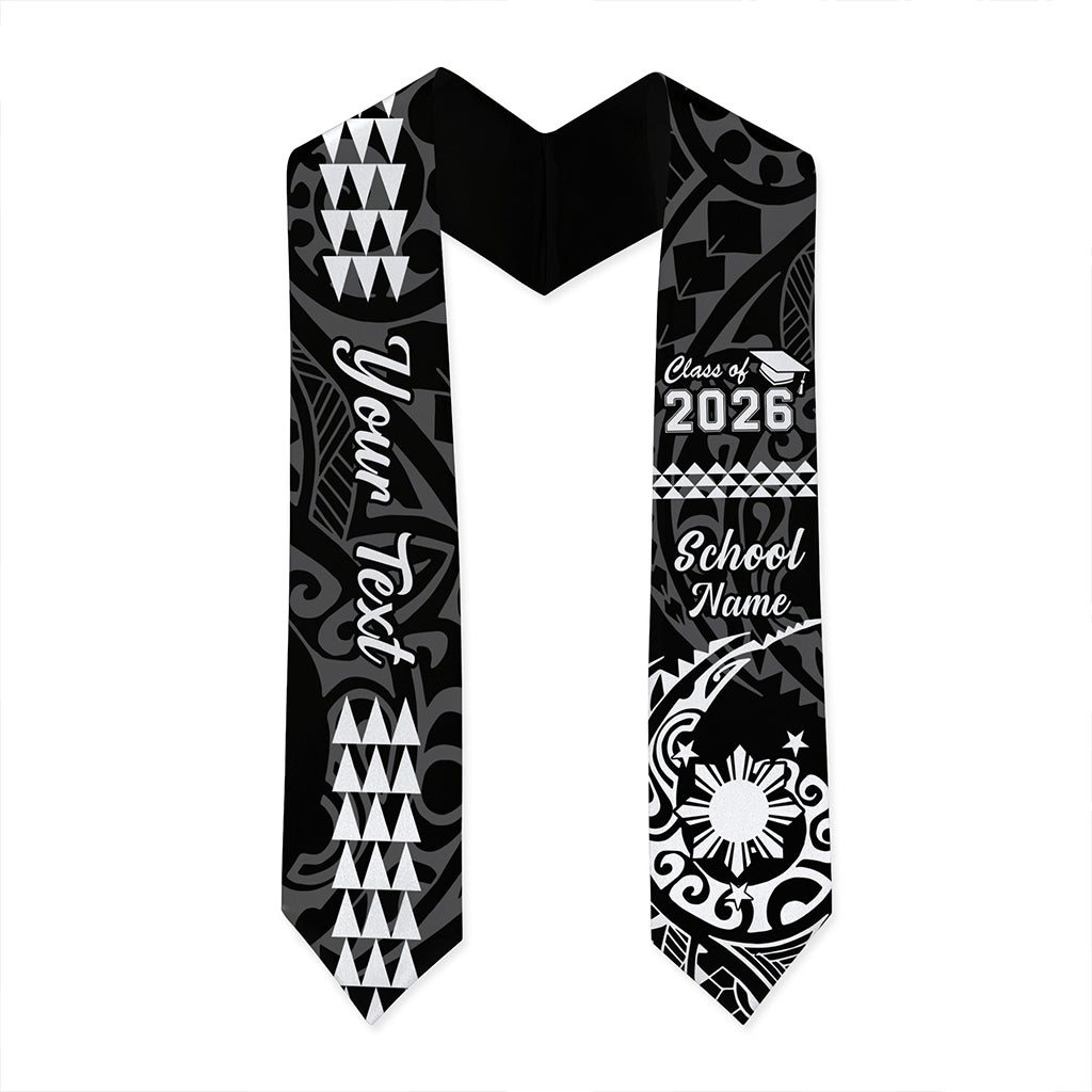 Philippines Filipinos Graduation Stole Custom Class 2026 Sun Star Kakau Style