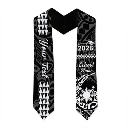 Philippines Filipinos Graduation Stole Custom Class 2026 Sun Star Kakau Style