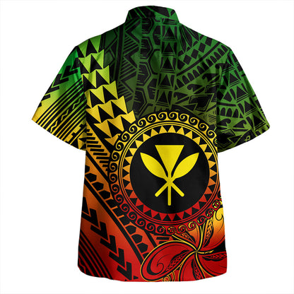 Hawaii Hawaiian Shirt Polynesian Style With Coat Of Arms And Map