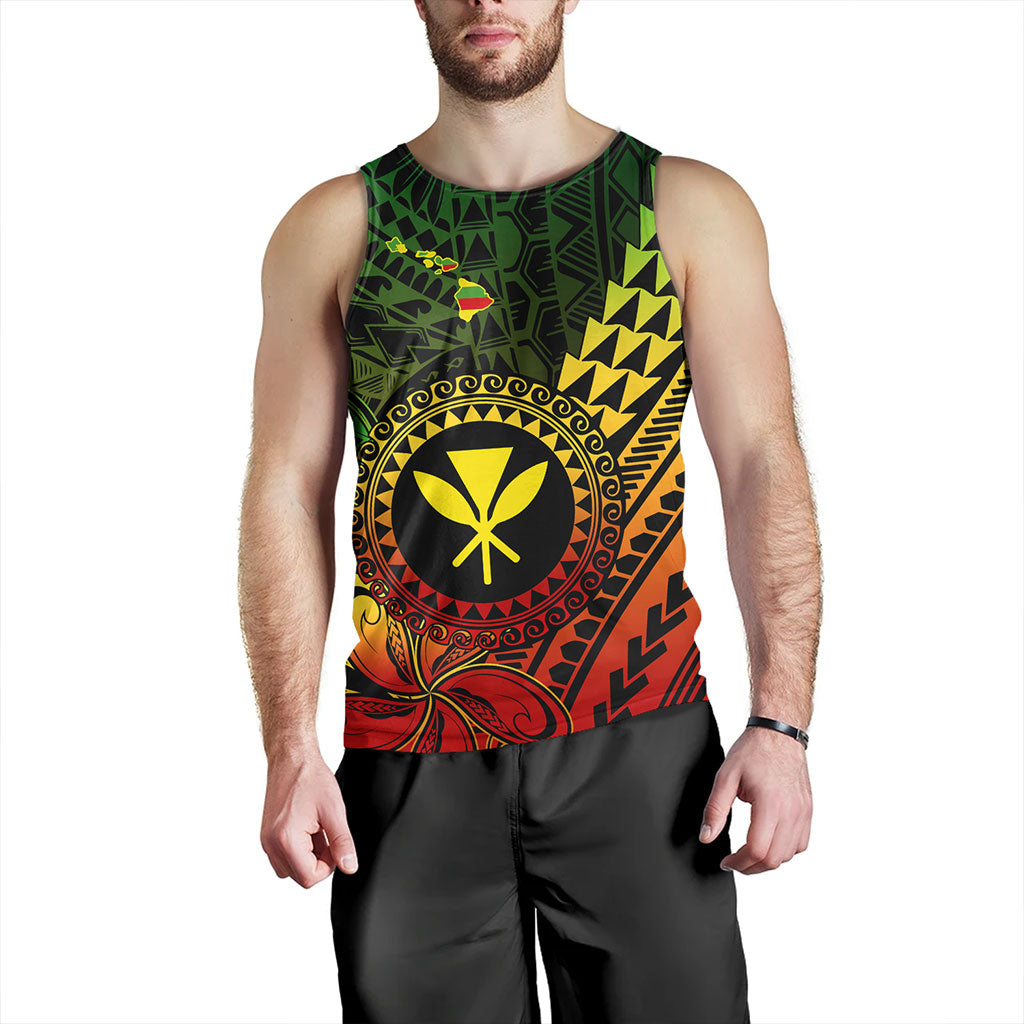 Hawaii Tank Top Polynesian Style With Coat Of Arms And Map
