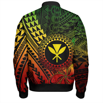 Hawaii Bomber Jacket Polynesian Style With Coat Of Arms And Map