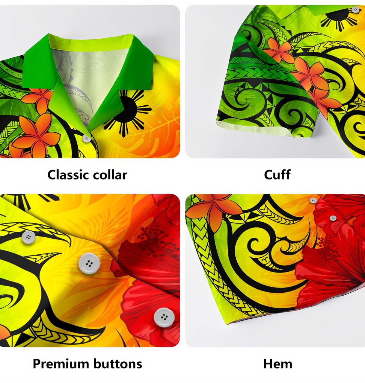 Philippines Filipinos Hawaiian Shirt Tribal Polynesia Tropical Hibiscus Flower