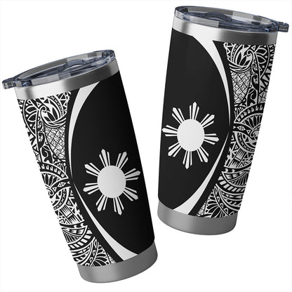 Philippines Filipinos Tumbler Lauhala Circle Style White