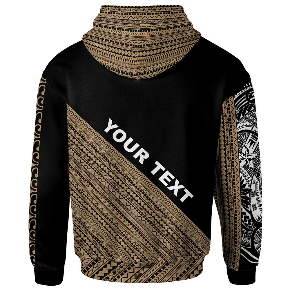 Philippines Custom Personalised Hoodie - Diagonal Pattern Gold