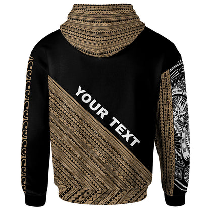 Philippines Custom Personalised Hoodie - Diagonal Pattern Gold