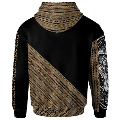 Philippines Custom Personalised Hoodie - Diagonal Pattern Gold