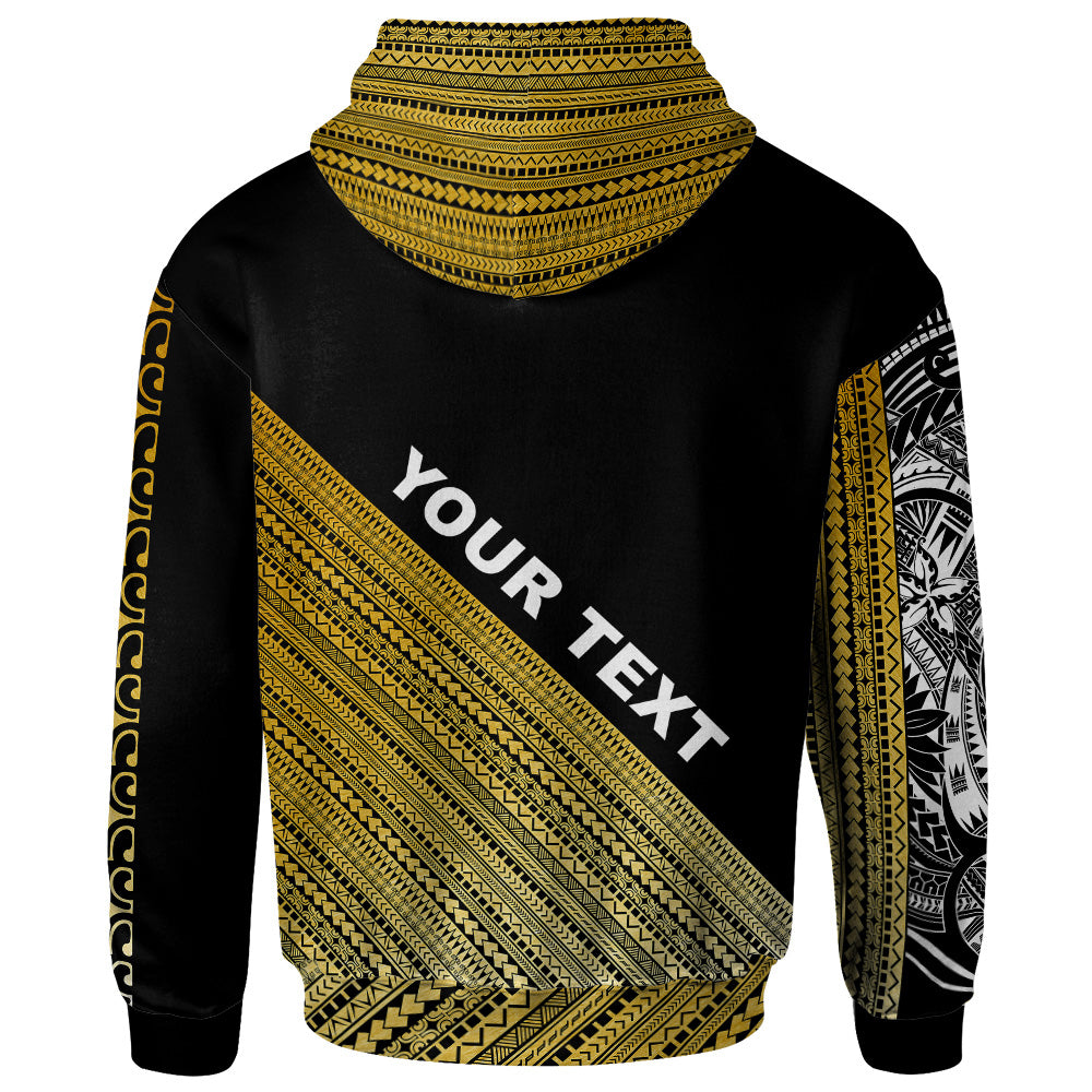 Philippines Custom Personalised Hoodie - Diagonal Pattern Gold
