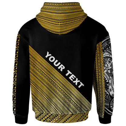 Philippines Custom Personalised Hoodie - Diagonal Pattern Gold