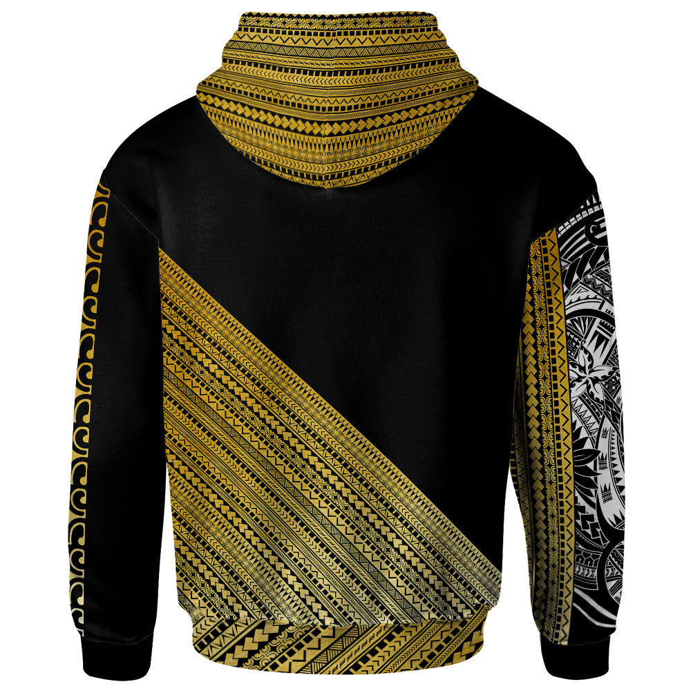 Philippines Custom Personalised Hoodie - Diagonal Pattern Gold