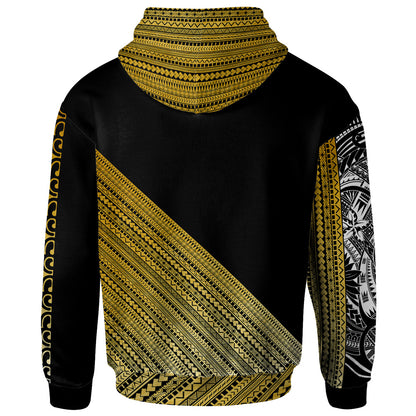 Philippines Custom Personalised Hoodie - Diagonal Pattern Gold