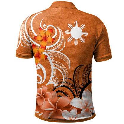 Philippines Filipinos Polo Shirt Custom Personalised Floral Spirit Orange