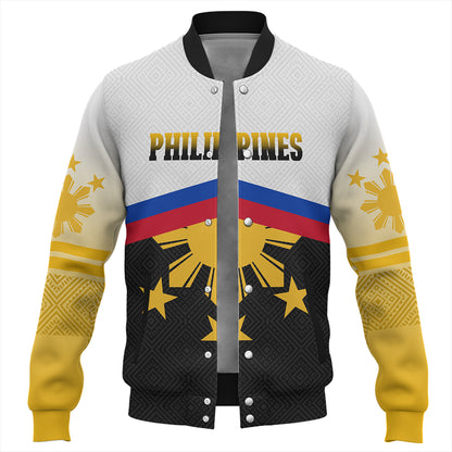 Philippines Filipinos Baseball Jacket Sport Style Pattern Yakan Fabric