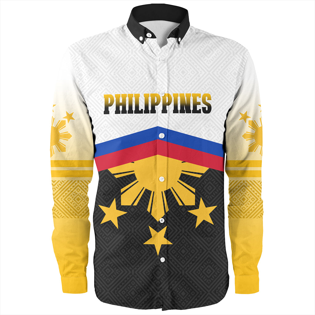 Philippines Filipinos Long Sleeve Shirt Sport Style Pattern Yakan Fabric