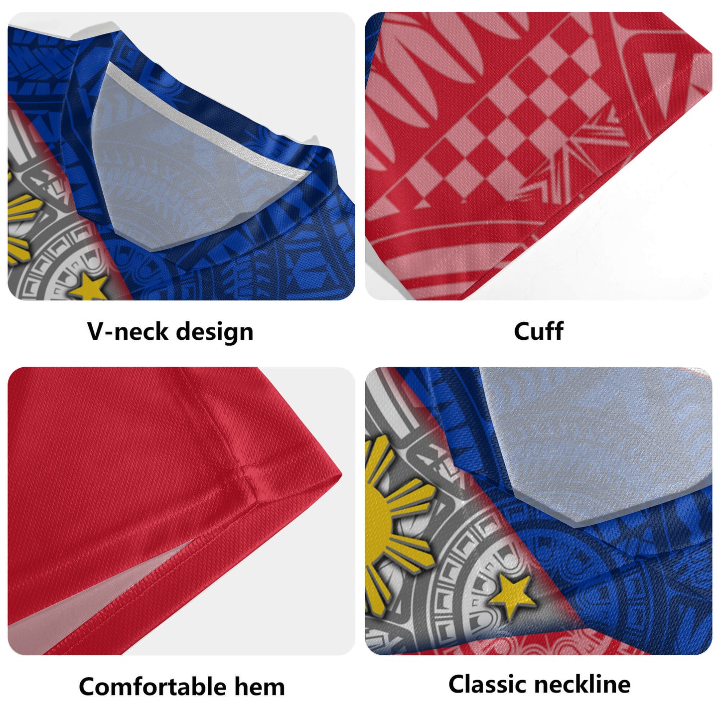 Philippines Filipinos Map And Flag Color Style Men's All Over Printing Rugby Jersey