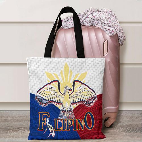 Philippines Filipino Nation Birds With Sun And Stars Style Tote Bags