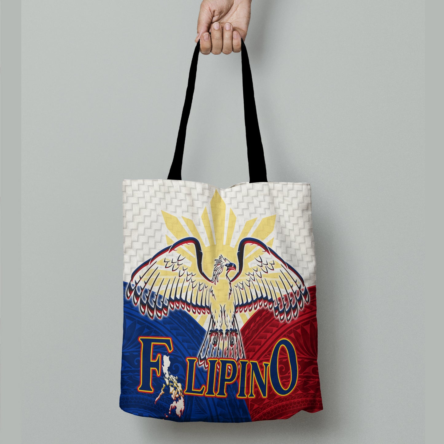 Philippines Filipino Nation Birds With Sun And Stars Style Tote Bags