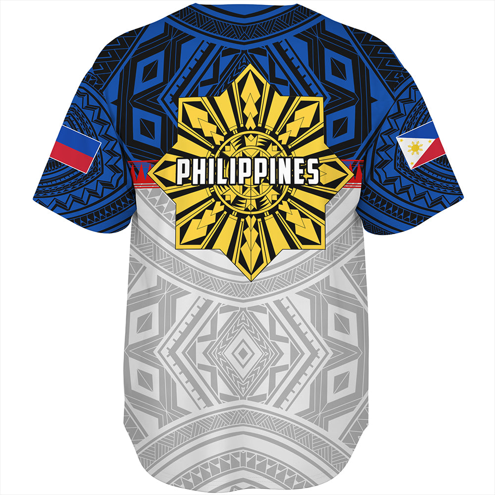Philippines Baseball Shirt Filipino Tribal Sun Flag