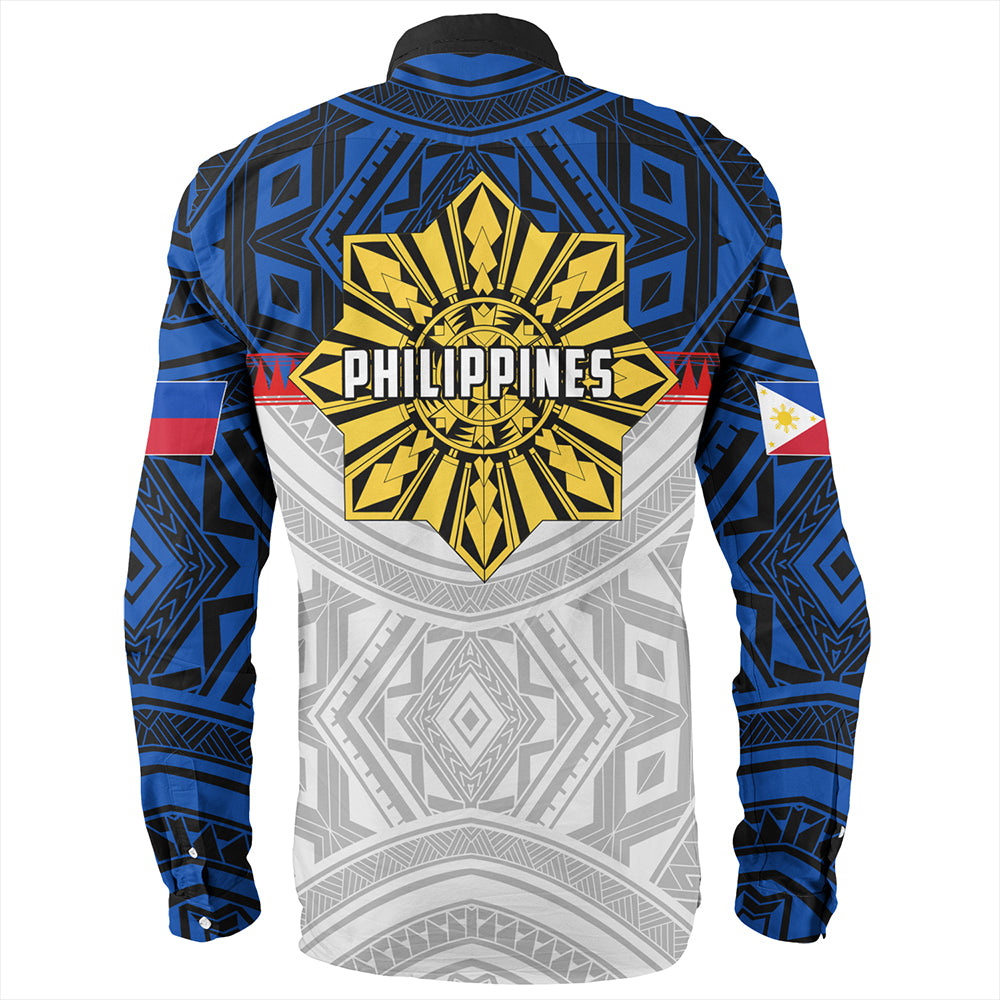 Philippines Long Sleeve Shirt Filipino Tribal Sun Flag