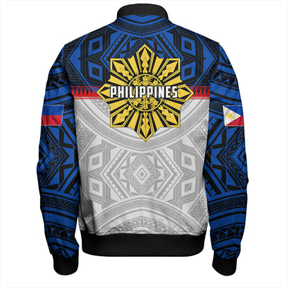 Philippines Bomber Jacket Filipino Tribal Sun Flag