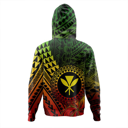 Hawaii Hoodie Polynesian Style With Coat Of Arms And Map