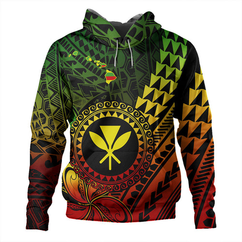 Hawaii Hoodie Polynesian Style With Coat Of Arms And Map