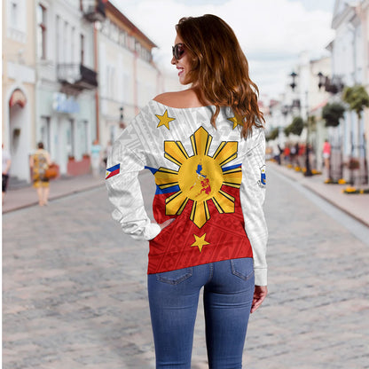 Philippines Filipinos Off Shoulder Sweatshirt Happy Independence Day
