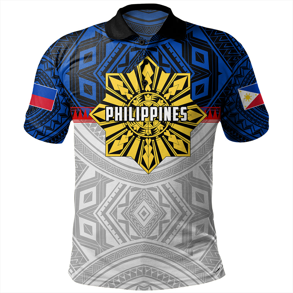 Philippines Polo Shirt Filipino Tribal Sun Flag