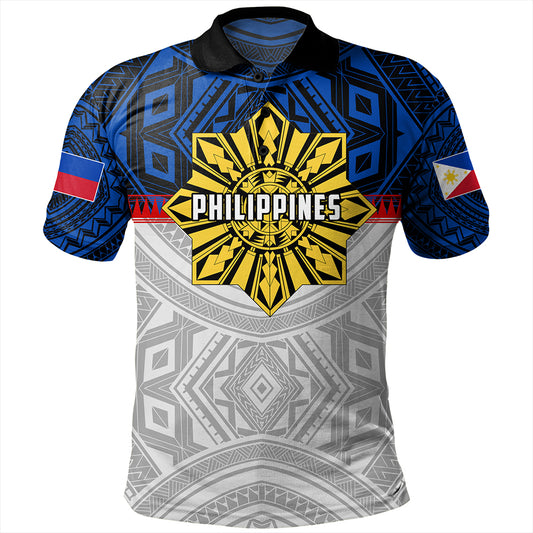 Philippines Polo Shirt Filipino Tribal Sun Flag